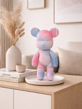 Handmade Bear fluid art DIY ready to ship 30 cm. Art home decoration